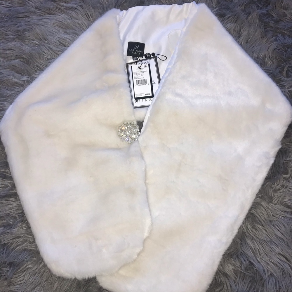 White faux fur cover up